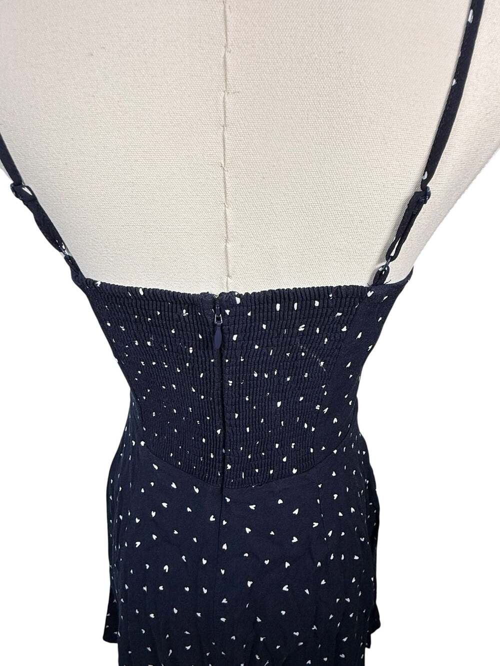Sunday Best Navy Heart Print Mini Dress Size 2 - Picture 6 of 7